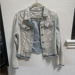 For The Republic Denim Embroidered and Hand Died Jean Jacket